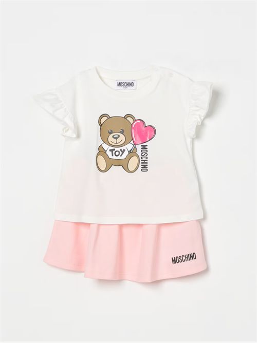 T-shirt a maniche corte + gonna jogging. MOSCHINO KIDS | MDG01GLAA40/84324